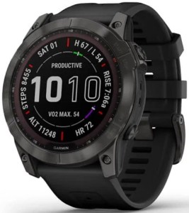 Умные часы Garmin Fenix 7X Sapphire Solar GPS, серый/черный