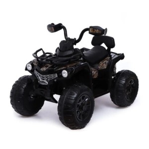 Электромобиль «Квадроцикл», EVA колеса, кожаное сидение, цвет чёрный