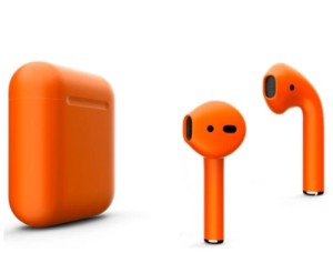 Наушники Apple Airpods 2 Color (без беспроводной зарядки чехла) (Оранжевый)