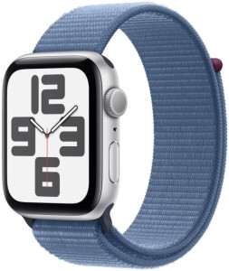 Умные часы Apple Watch SE 2023 GPS 44mm Silver Aluminium Case with Winter Blue Sport Loop (MREF3)