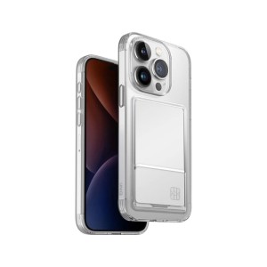 Чехол со слотом под карту Uniq HYBRID AIR FENDER ID для iPhone 15 Pro 6.1, прозрачный IP6.1P(2023)-AFIDTRAN