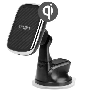 Автодержатель с беспроводной зарядкой Pitaka MagEZ Mount Qi Suction Cup, черный