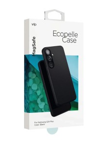 Чехол VLP Ecopelle Case MagSafe для Samsung Galaxy S24 Plus, черный