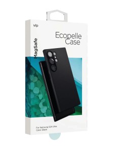 Чехол VLP Ecopelle Case MagSafe для Samsung Galaxy S24 Ultra, черный