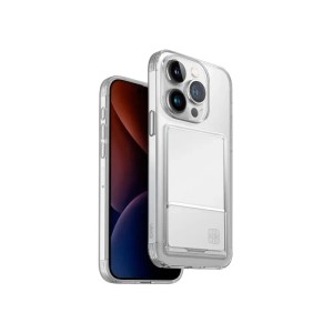 Чехол со слотом под карту Uniq HYBRID AIR FENDER ID для iPhone 15 Pro Max, прозрачный (IP6.7P(2023)-AFIDTRAN)