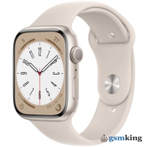 Apple Watch Series 8 GPS 45mm Starlight Aluminium Case with Starlight Sport Band «Сияющая звезда»