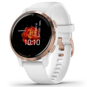 Умные часы Garmin Venu 2S Rose Gold Stainless Steel Bezel with White Case and Silicone Band (010-02429-13)