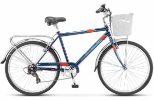 Городской велосипед STELS Navigator 250 V 26  Z010 (2023) 19" Темный/синий + корзина (требует финальной сборки)