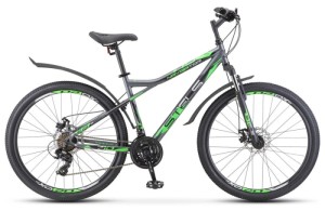 Горный велосипед STELS Navigator 710 MD 27.5 V020 (2023) 18" Антрацитовый/Зеленый/Черный (требует финальной сборки)