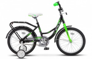 Детский велосипед STELS Flyte 14 Z011 (2021) 9.5" черный/салатовый (требует финальной сборки)