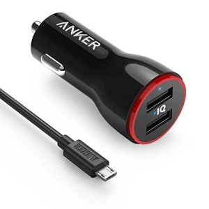 Автомобильное зарядное устройство  Anker PowerDrive 2 24W + micro USB 0.9м