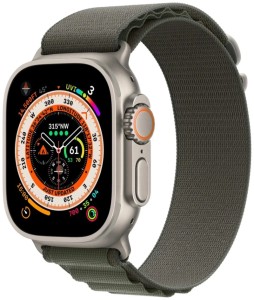 Умные часы Apple Watch Ultra 49 мм Titanium Case GPS + Cellular, титановый/зеленый Alpine Loop, M
