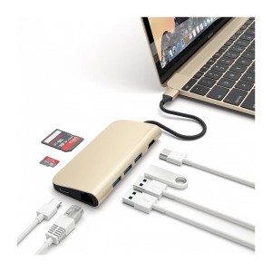 Хаб Satechi USB-C 8 в 1 (ST-TCMAG) Gold