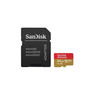 Карта памяти Sandisk Extreme 64GB MicroSDXC Class 10/UHS-I/U3/V30/A2/160 Мб/с SDSQXA2-064G-GN6MA