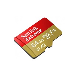 Карта памяти Sandisk Extreme 64GB MicroSDXC Class 10/UHS-I/U3/V30/A2/160 Мб/с SDSQXA2-064G-GN6MA