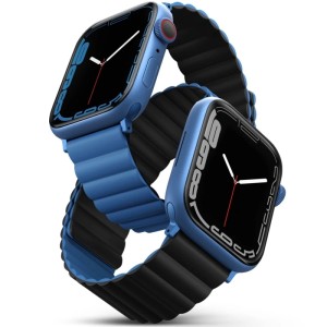 Ремешок Uniq Revix reversible Magnetic для Apple Watch 44/45/49 Blue/Black
