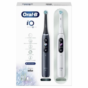 Электрическая зубная щетка Oral-B iO 8, 2 штуки, черный/белый