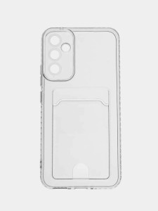 Чехол силиконовый с картхолдером для Samsung A34 (Прозрачный)