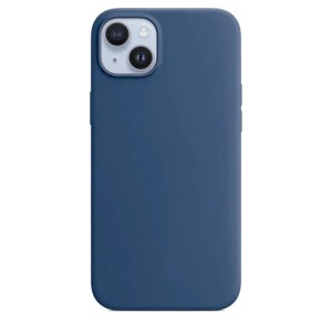 Чехол силиконовый матовый для iPhone 14 (Синий)