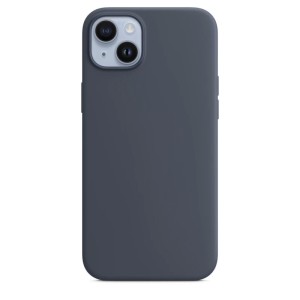 Чехол силиконовый матовый для iPhone 14 (Тёмно-Синий)