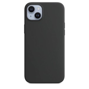 Чехол силиконовый матовый для iPhone 14 (Черный)
