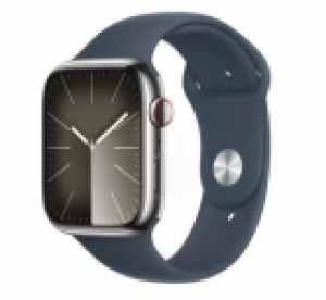 Умные часы Apple Watch Series 9 GPS + Cellular, 41mm Stainless Steel Case with Storm Blue Sport Band M/L