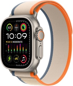 Часы Apple Watch Ultra 2 49 мм, S/M, Titanium Case with /Beige Trail Loop, Orange, оранжевый