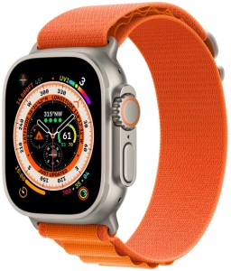 Умные часы Apple Watch Ultra 49 мм Titanium Case Cellular, титановый/оранжевый Alpine Loop