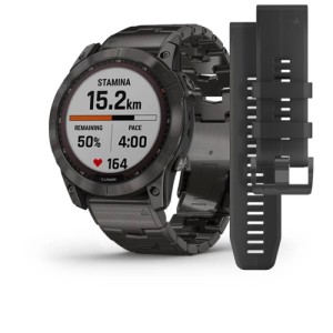 Смарт-часы Garmin Fenix 7x Sapphire Solar титановый угольно-серый DLC с угольно-серым титановым DLC браслетом (010-02541-27)