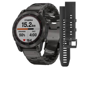 GARMIN FENIX 7 Sapphire Solar титановый серый DLC с серым ремешком (010-02540-39)