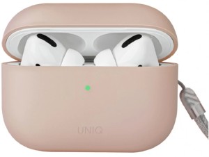 Чехол + карабин UNIQ Lino Liquid silicone для AirPods Pro 2, розовый (AIRPODSPRO2-LINOPNK)