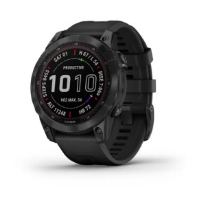 Умные часы Garmin Fenix 7 Sapphire Solar Black DLC Titanium with Black Band (010-02540-34)