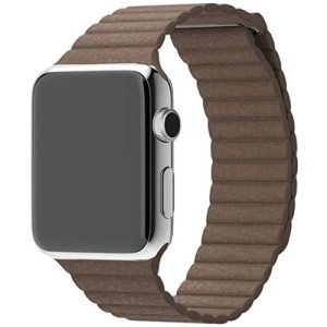 Ремешок из экокожи магнитный для Apple Watch 42/44/45/49mm (коричневый)