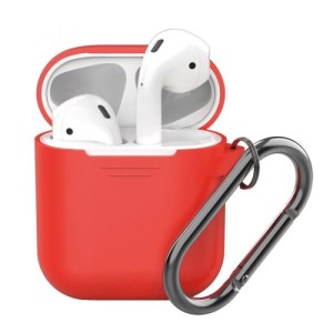 Силиконовый чехол Deppa для AirPods с карабином арт.47012 Красный