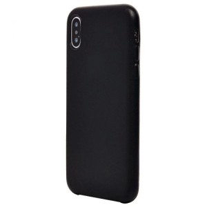 Накладка силикон для iPhone XS Max Leather Case Black