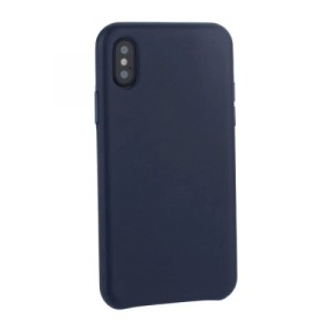 Накладка силикон для iPhone XS Leather Case Dark Blue