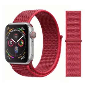 Ремешок для Apple Watch 42/44/45/49mm Nylon Loop Red