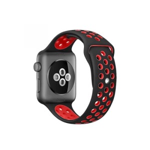 Ремешок DF для Apple Watch 42/44/45/49mm iSportBand-02 Black-Red