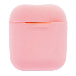 Силиконовый чехол для Apple AirPods с окошком с ремешком Pink Sand