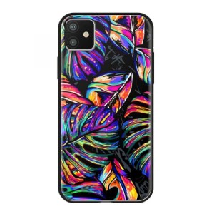 Накладка Deppa Glass Case для iPhone 11 Листья (арт.87259)