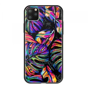 Накладка Deppa Glass Case для iPhone 11 Pro Max Листья (арт.87266)