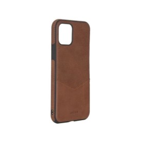 Накладка силикон + кожа LuxCase для iPhone 11 Pro Max с обьемным логотипом Light Brown