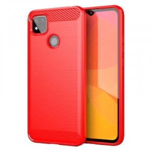 Силиконовый чехол с микрофиброй DF для Xiaomi Redmi 9C красный