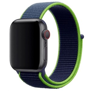 Ремешок нейлоновый для Apple Watch 42/44/45/49mm Голубой с желтым