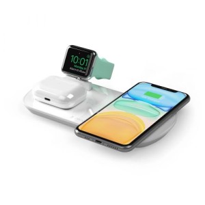 Беспроводная зарядная станция Deppa 3 в 1: iPhone, Apple Watch, Airpods 17,5 Вт (24010)