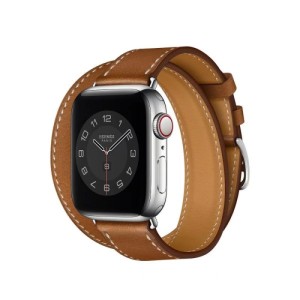 Ремешок из экокожи для Apple Watch 42/44/45/49mm Двойной (Коричневый)