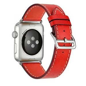 Ремешок из экокожи для Apple Watch 42/44/45/49mm (Красный)