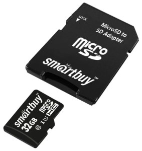 Карта памяти Micro SD Smartbuy 32GB Class10 30MB/s (SB32GBSDCL10-01) + SD adapter