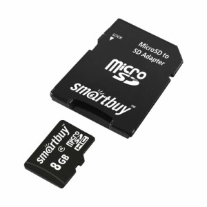 Карта памяти Micro SD Smartbuy 8GB Class10 23MB/s (SB8GBSDCL10-01) + SD adapter