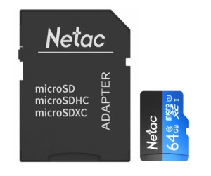 Карта памяти Netac P500 Standard 64GB Class10 90MB/s (NT02P500STN-064G-R) + SD adapter